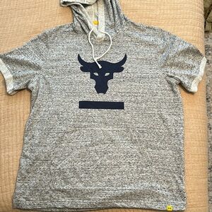 Mens Project Rock Under Armour Short Sleeve Hoodie